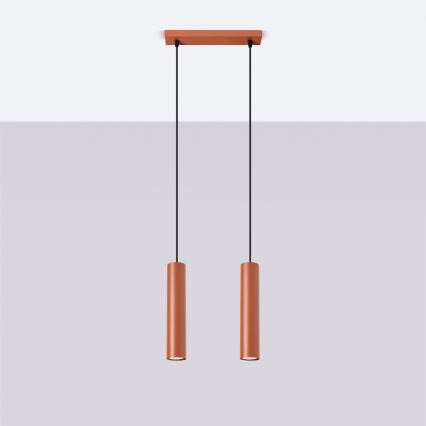 Luster na lanku LAGOS 2xGU10/10W/230V červená