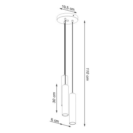 Luster na lanku LAGOS 3xGU10/10W/230V červená