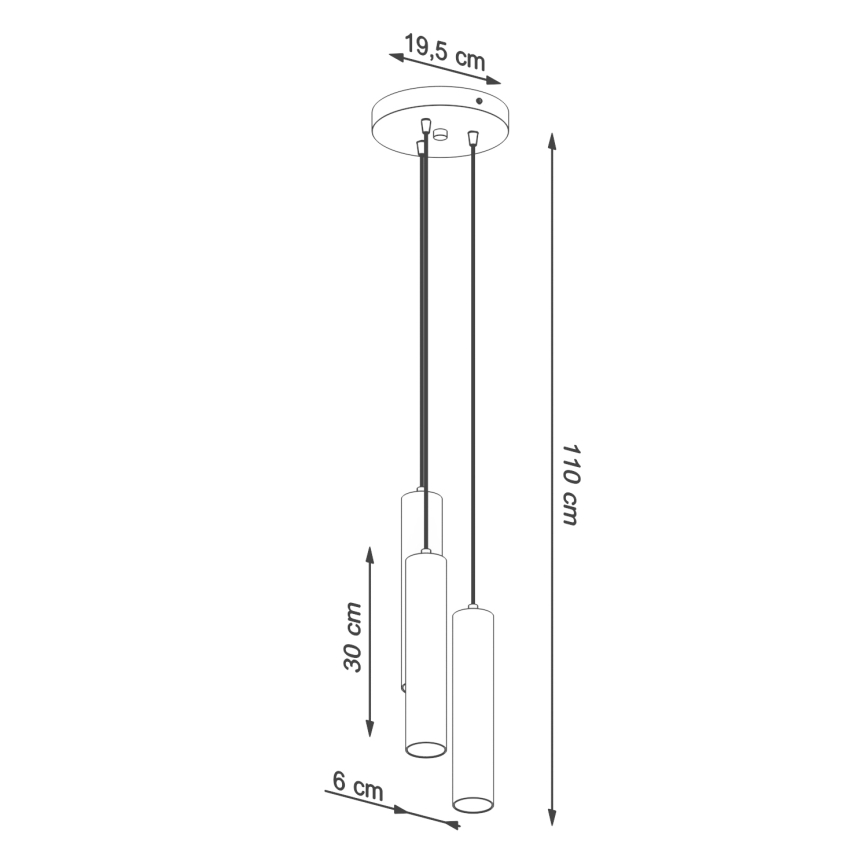 Luster na lanku LAGOS 3xGU10/10W/230V červená