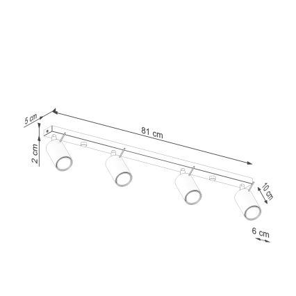 Bodové svietidlo RING 4xGU10/10W/230V krémová