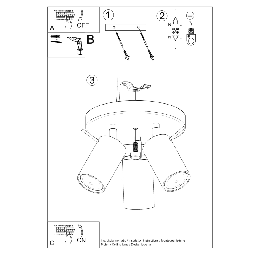 Bodové svietidlo RING 3xGU10/10W/230V zelená