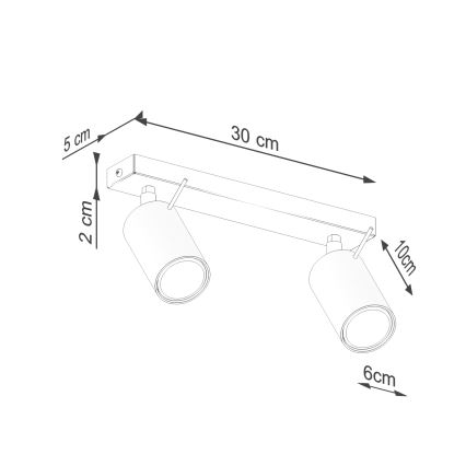 Bodové svietidlo RING 2xGU10/10W/230V červená