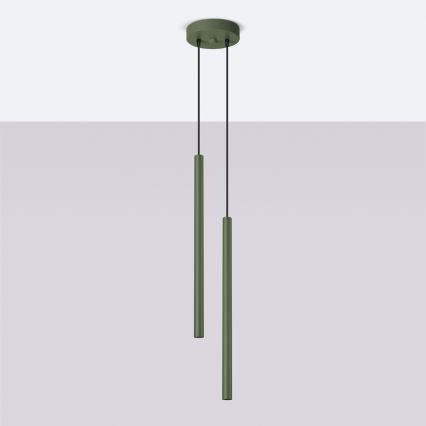 Luster na lanku PASTELO 2xG9/8W/230V zelená