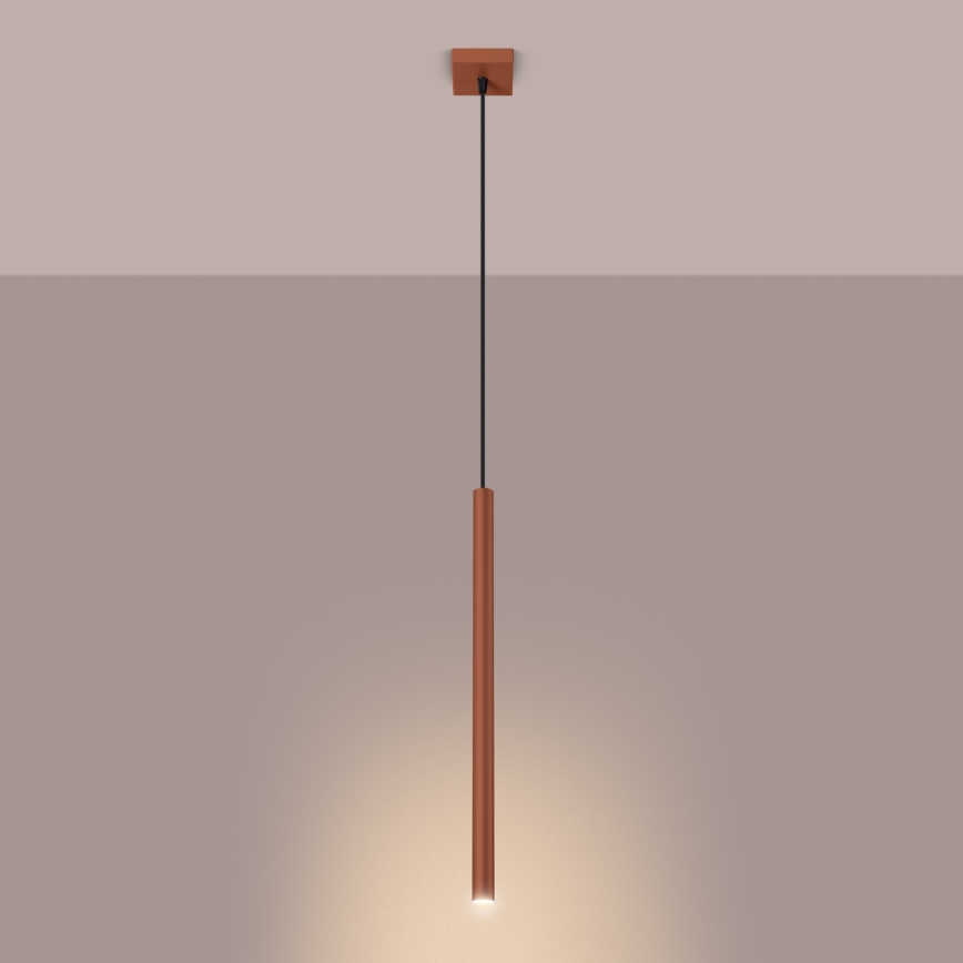 Luster na lanku PASTELO 1xG9/8W/230V červená