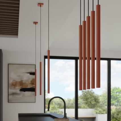 Luster na lanku PASTELO 1xG9/8W/230V červená
