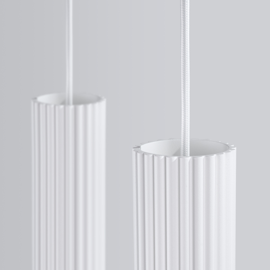Luster na lanku KARBON 2xGU10/10W/230V biela