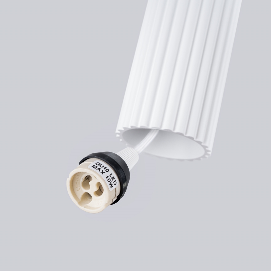 Luster na lanku KARBON 3xGU10/10W/230V biela