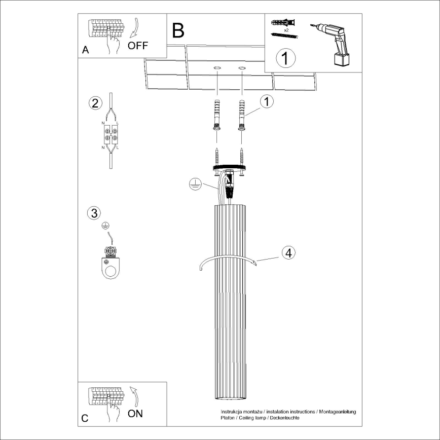 Bodové svietidlo KARBON 1xGU10/10W/230V 60 cm zlatá