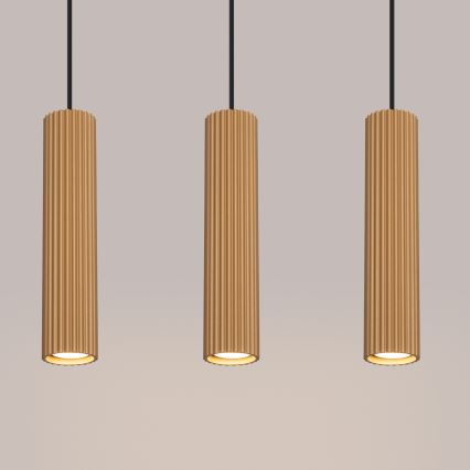 Luster na lanku KARBON 3xGU10/10W/230V zlatá
