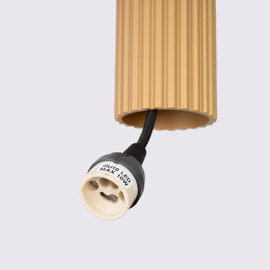 Luster na lanku KARBON 3xGU10/10W/230V zlatá