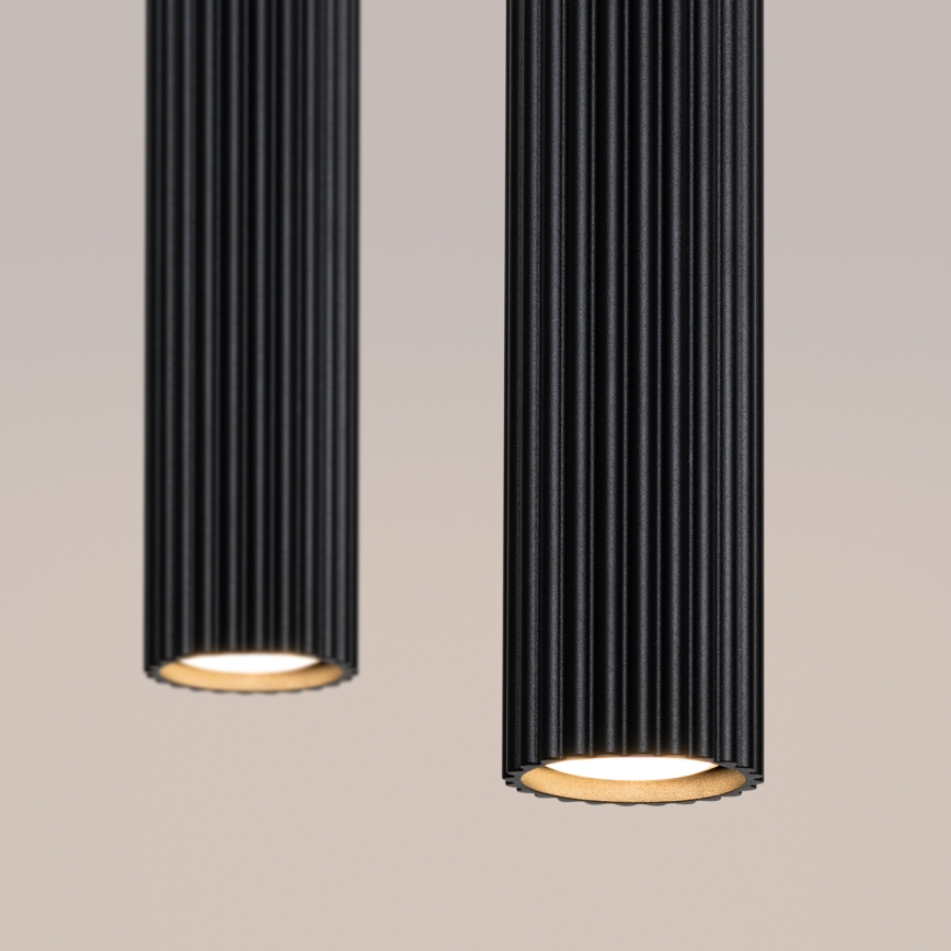 Luster na lanku KARBON 2xGU10/10W/230V čierna