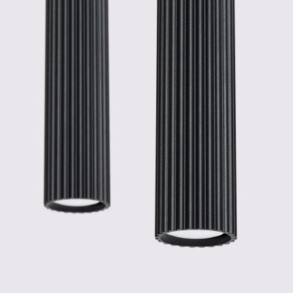 Luster na lanku KARBON 2xGU10/10W/230V čierna