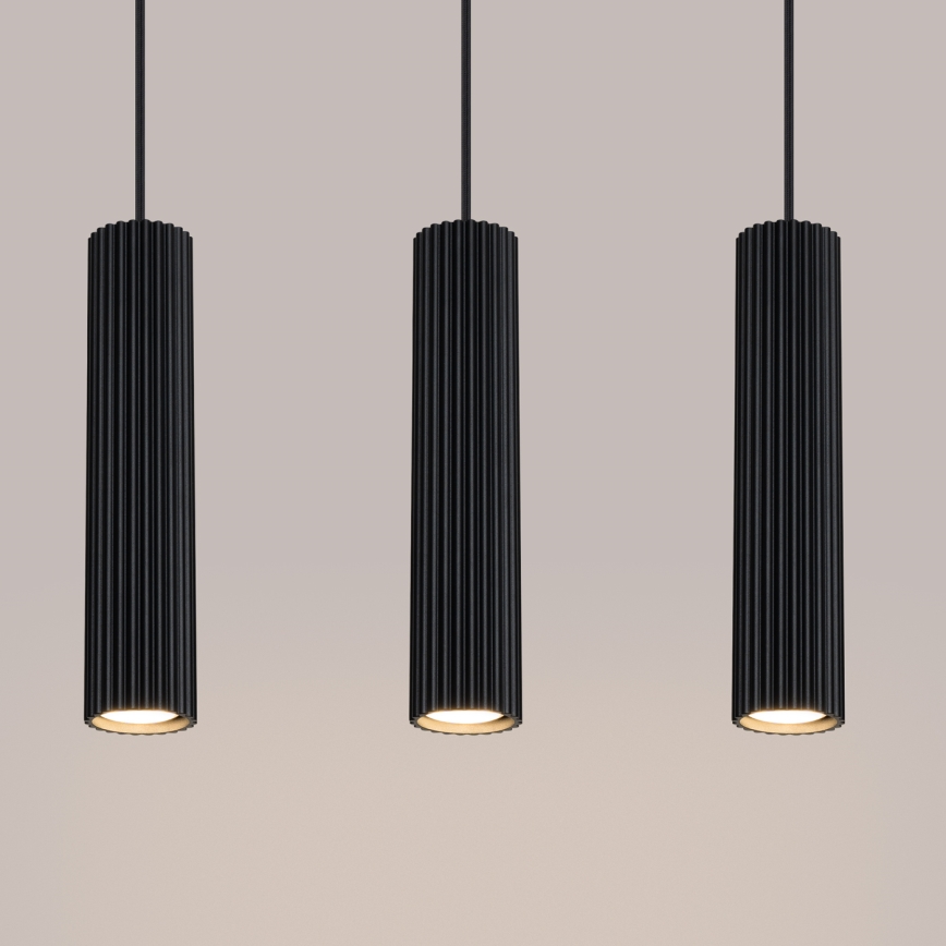 Luster na lanku KARBON 3xGU10/10W/230V čierna