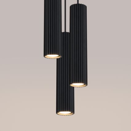 Luster na lanku KARBON 3xGU10/10W/230V čierna
