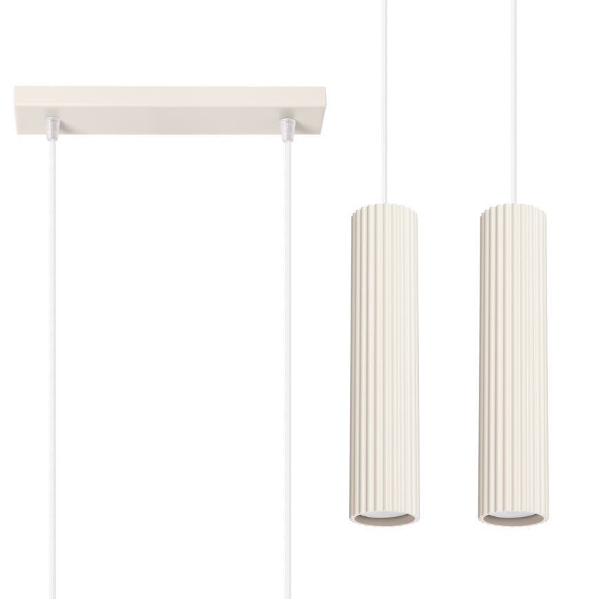 Luster na lanku KARBON 2xGU10/10W/230V krémová