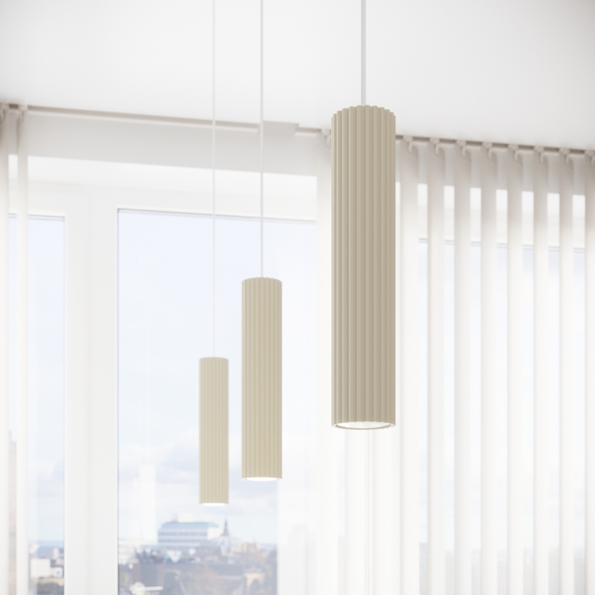 Luster na lanku KARBON 3xGU10/10W/230V krémová
