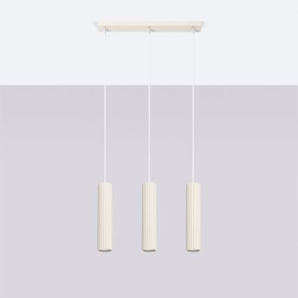 Luster na lanku KARBON 3xGU10/10W/230V krémová