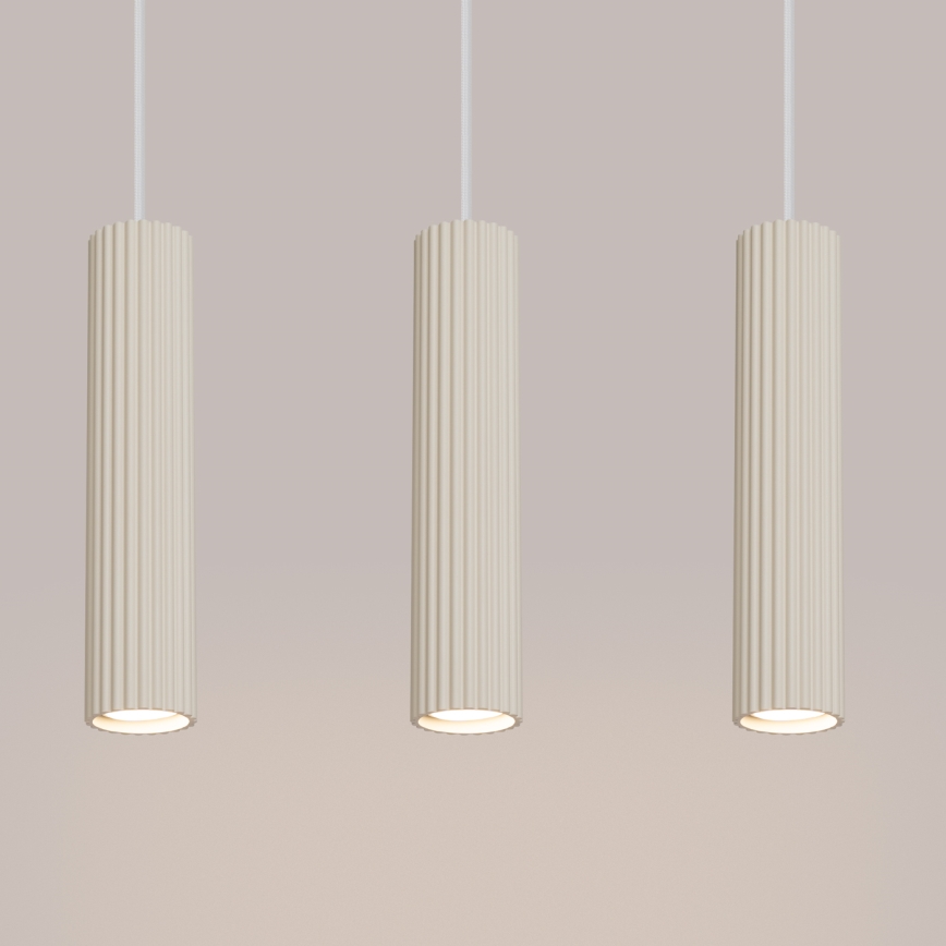 Luster na lanku KARBON 3xGU10/10W/230V krémová