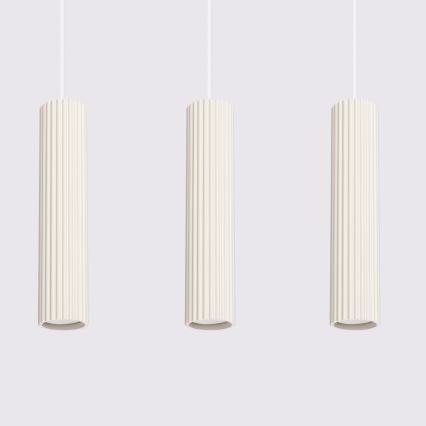 Luster na lanku KARBON 3xGU10/10W/230V krémová