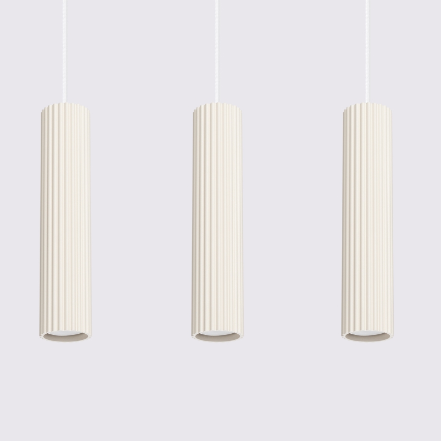 Luster na lanku KARBON 3xGU10/10W/230V krémová