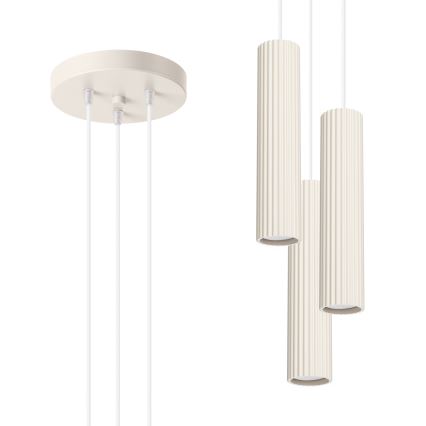 Luster na lanku KARBON 3xGU10/10W/230V krémová
