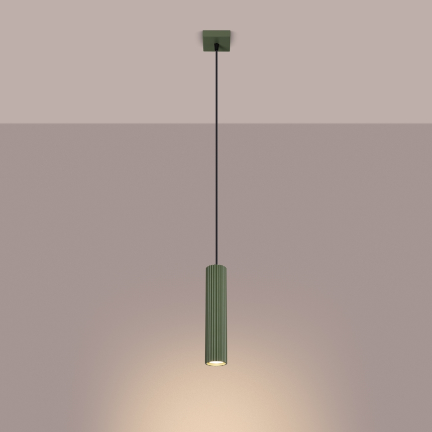Luster na lanku KARBON 1xGU10/10W/230V zelená
