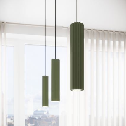 Luster na lanku KARBON 1xGU10/10W/230V zelená