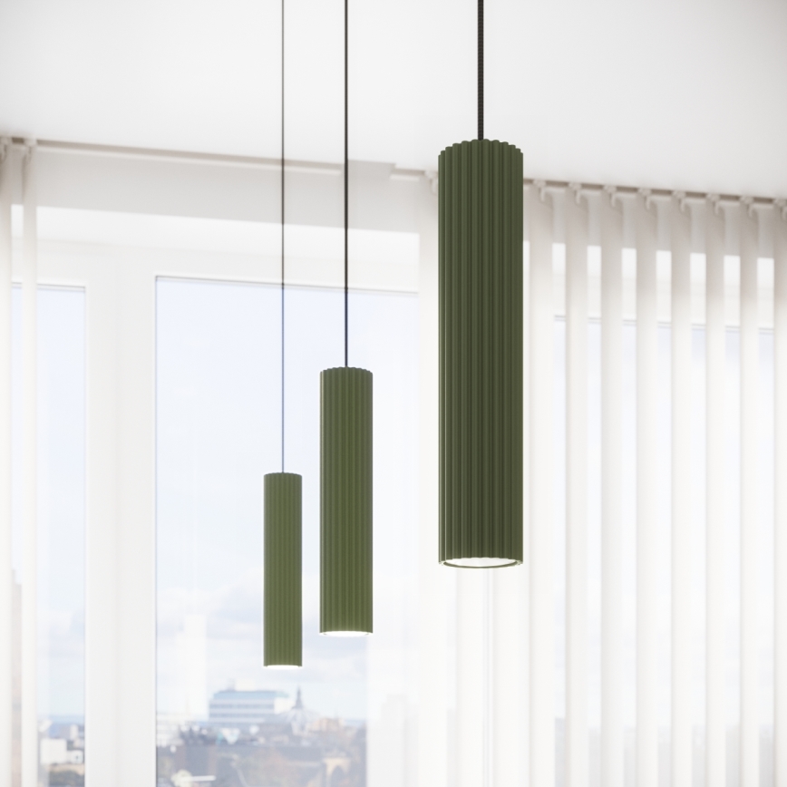 Luster na lanku KARBON 1xGU10/10W/230V zelená