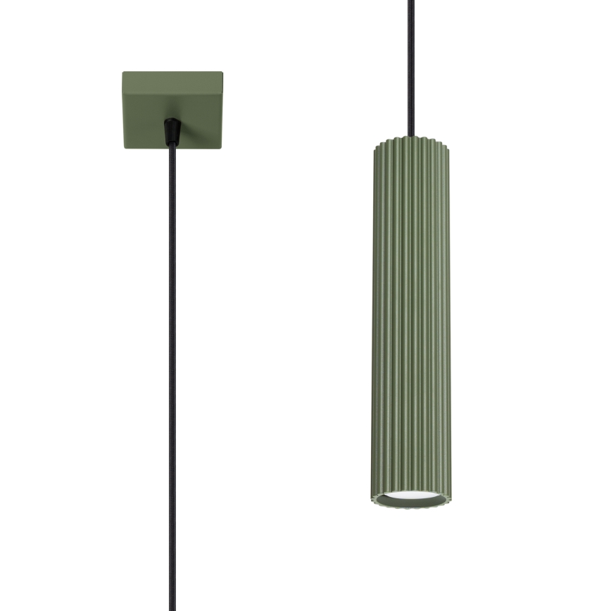 Luster na lanku KARBON 1xGU10/10W/230V zelená