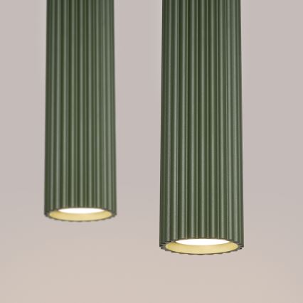 Luster na lanku KARBON 2xGU10/10W/230V zelená