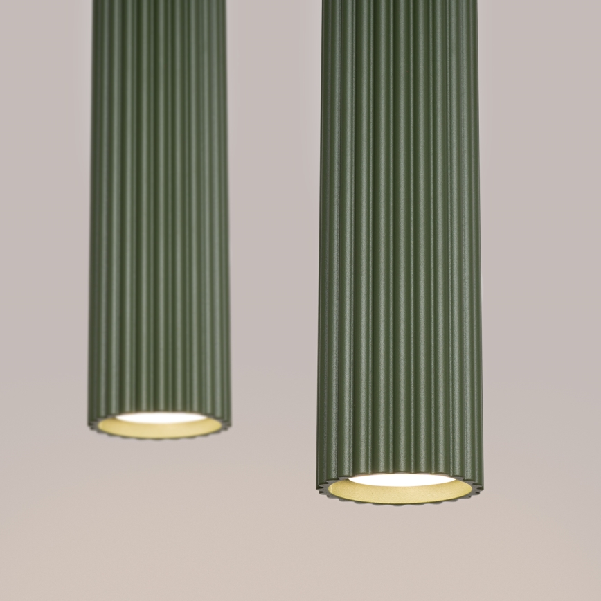 Luster na lanku KARBON 2xGU10/10W/230V zelená