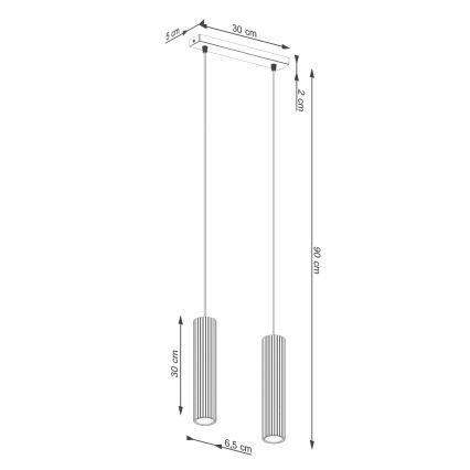 Luster na lanku KARBON 2xGU10/10W/230V zelená