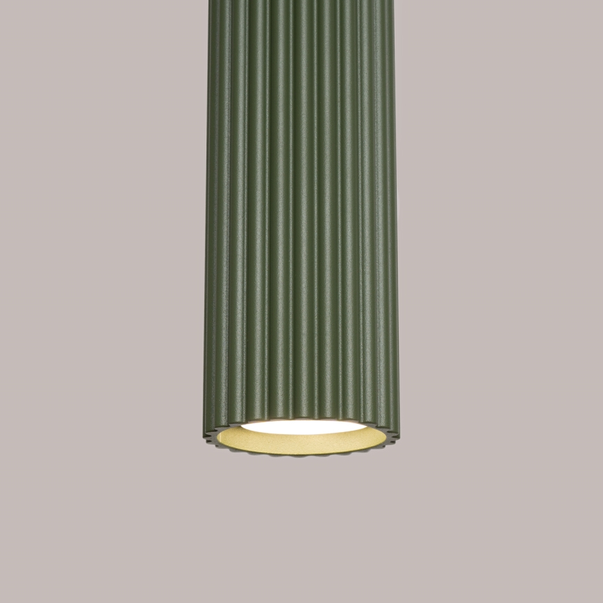 Luster na lanku KARBON 3xGU10/10W/230V zelená