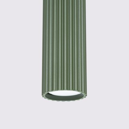 Luster na lanku KARBON 3xGU10/10W/230V zelená