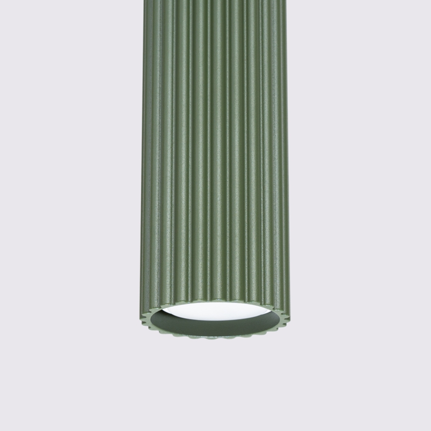 Luster na lanku KARBON 3xGU10/10W/230V zelená