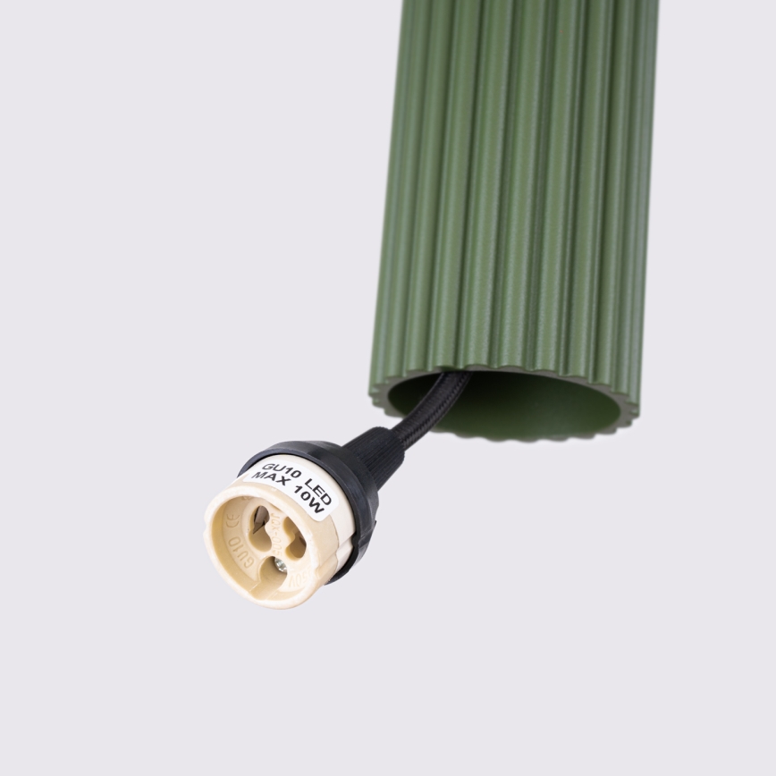 Luster na lanku KARBON 3xGU10/10W/230V zelená