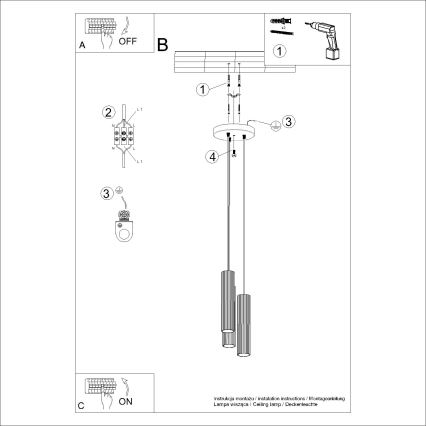 Luster na lanku KARBON 3xGU10/10W/230V zelená