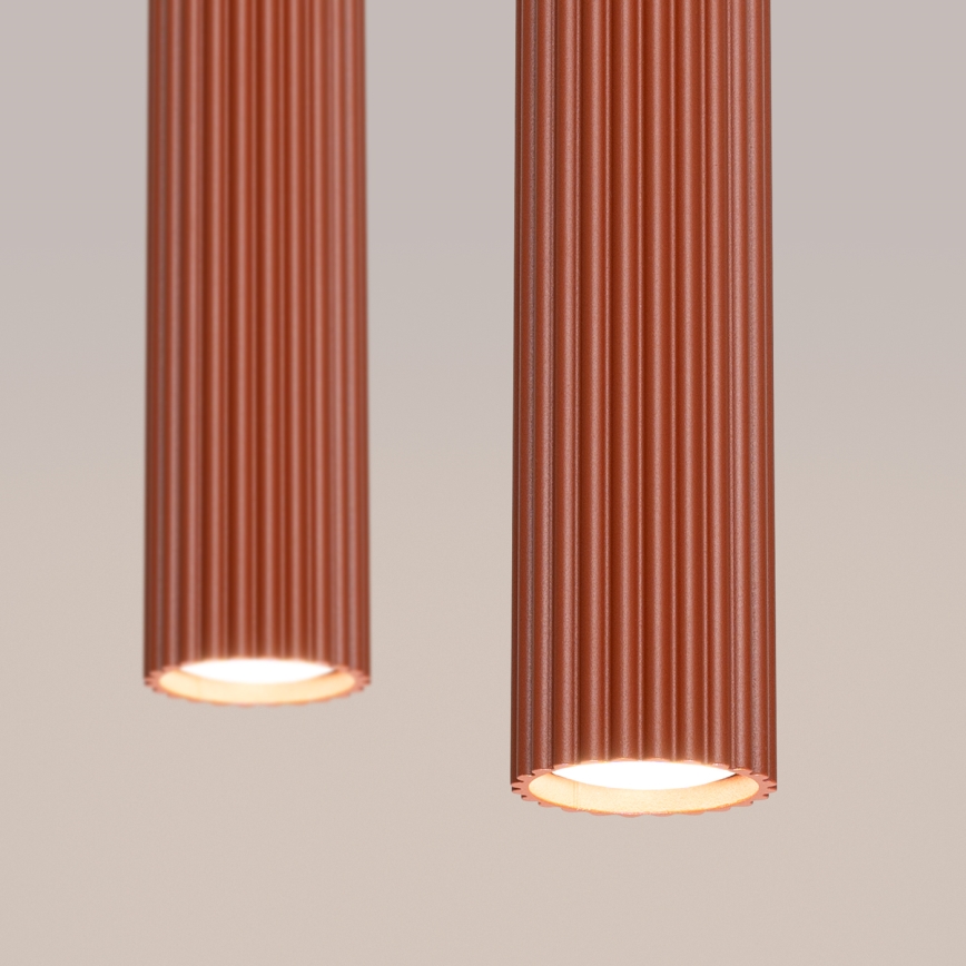 Luster na lanku KARBON 2xGU10/10W/230V červená