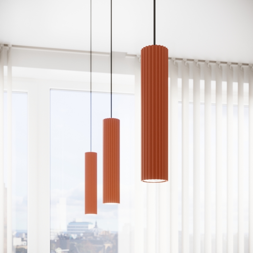Luster na lanku KARBON 3xGU10/10W/230V červená