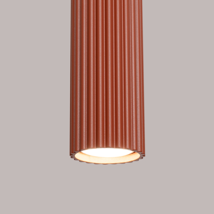 Luster na lanku KARBON 3xGU10/10W/230V červená