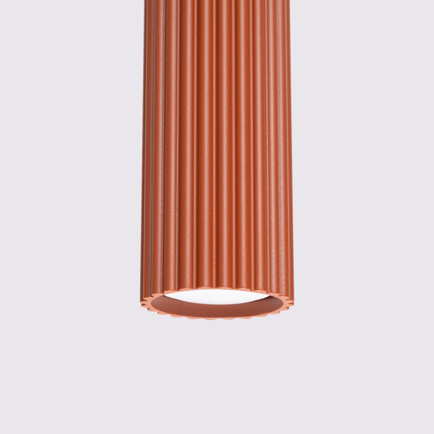 Luster na lanku KARBON 3xGU10/10W/230V červená