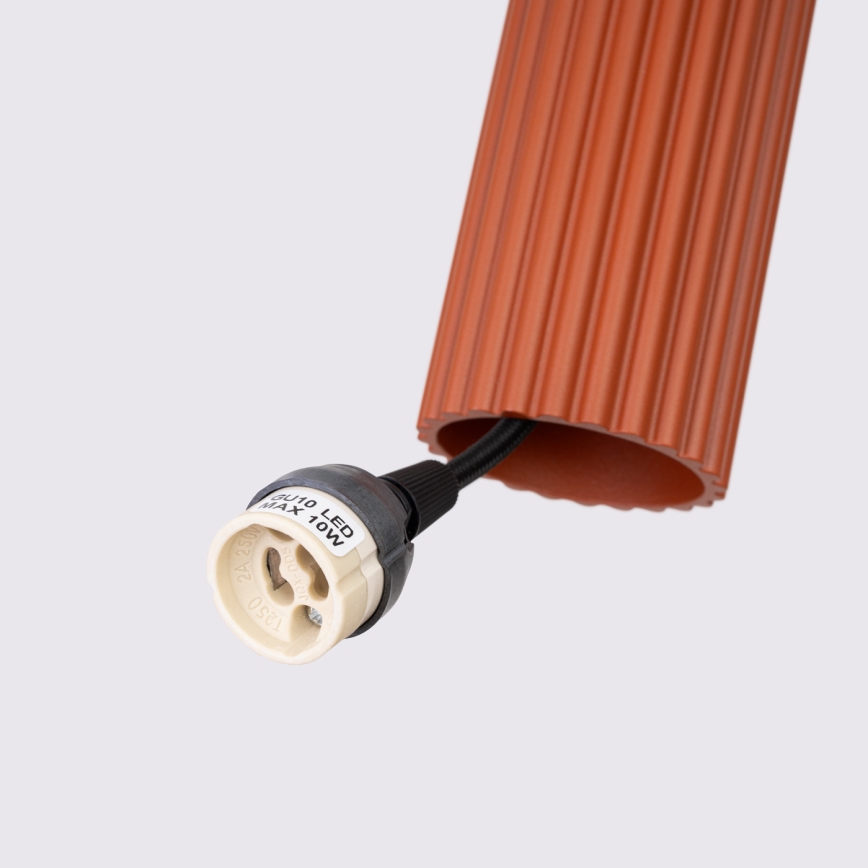 Luster na lanku KARBON 3xGU10/10W/230V červená