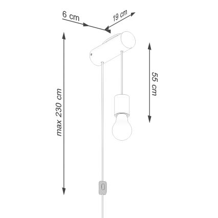 Nástenná lampa NIMBI 1xE27/15W/230V buk