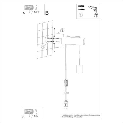 Nástenná lampa NIMBI 1xE27/15W/230V buk