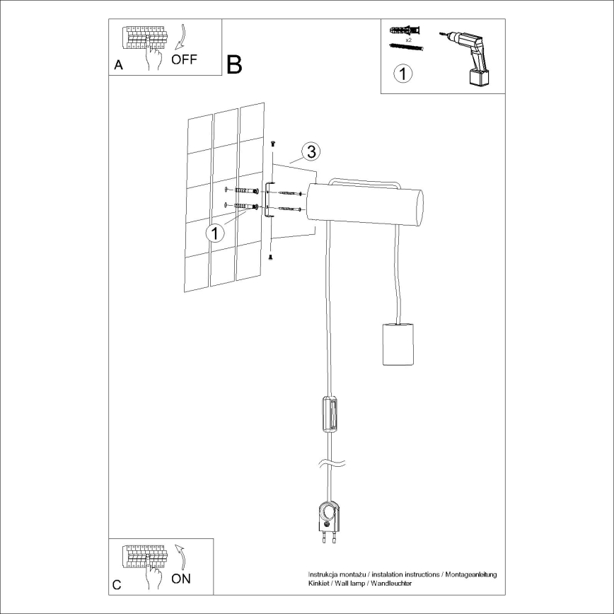 Nástenná lampa NIMBI 1xE27/15W/230V buk