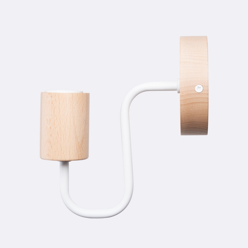 Nástenná lampa TIMBO 1xE27/15W/230V biela/béžová/buk