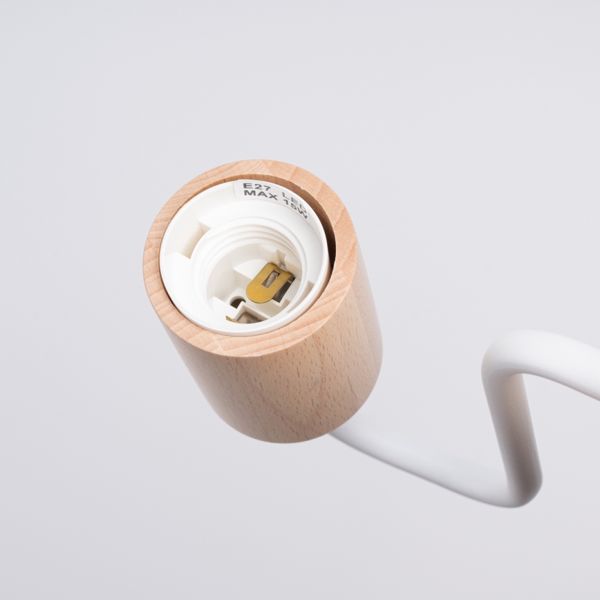 Nástenná lampa TIMBO 1xE27/15W/230V biela/béžová/buk
