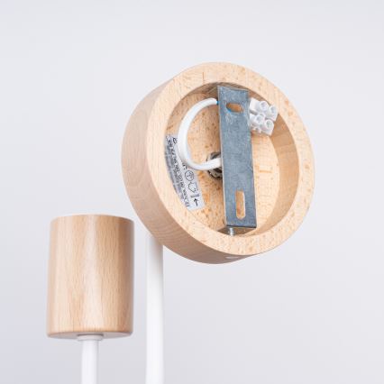 Nástenná lampa TIMBO 1xE27/15W/230V biela/béžová/buk