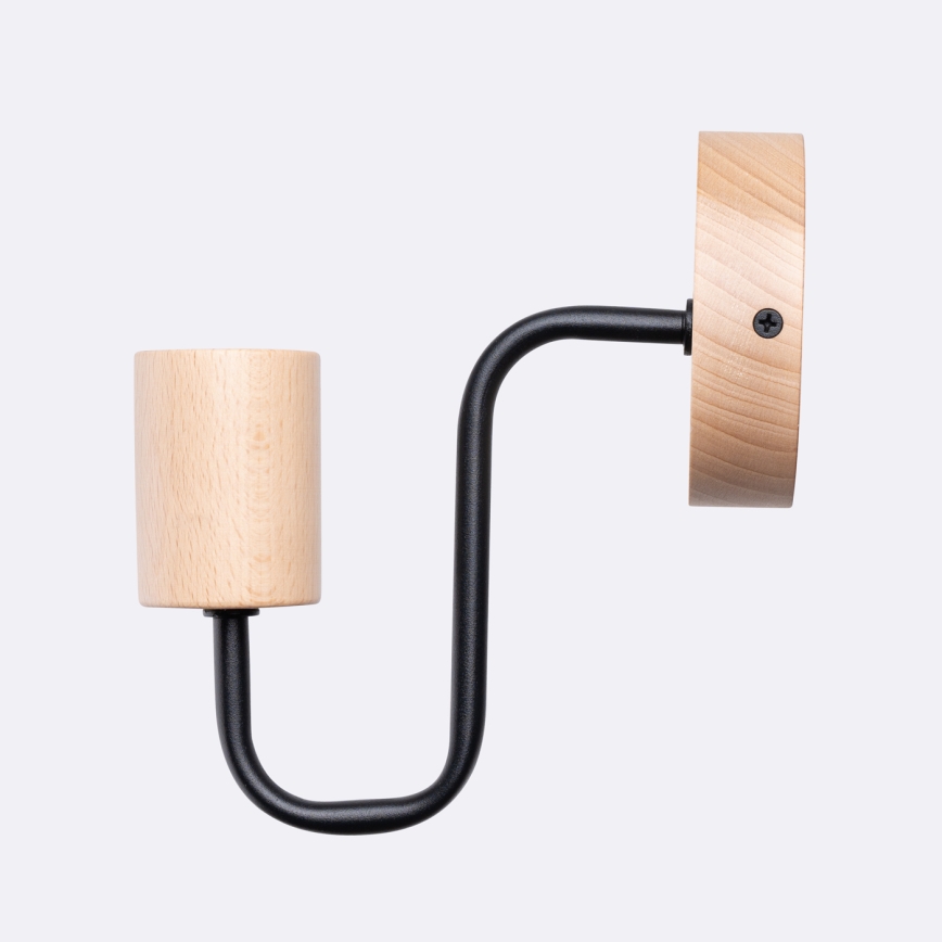 Nástenná lampa TIMBO 1xE27/15W/230V čierna/béžová/buk