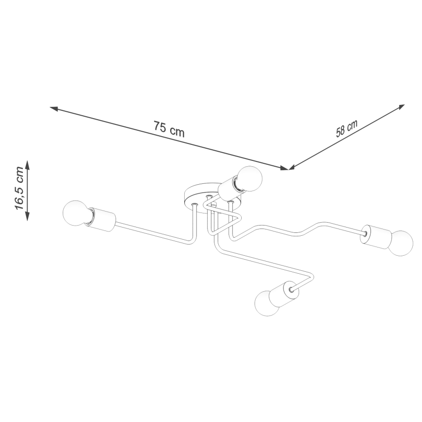 Prisadený luster TIMBO 4xE27/15W/230V čierna/béžová/buk